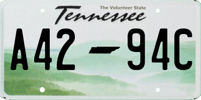 TN license plate A4294C