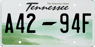 TN license plate A4294F