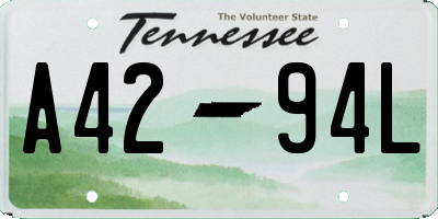 TN license plate A4294L