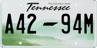 TN license plate A4294M