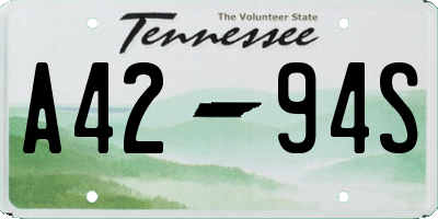 TN license plate A4294S