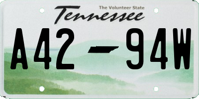 TN license plate A4294W