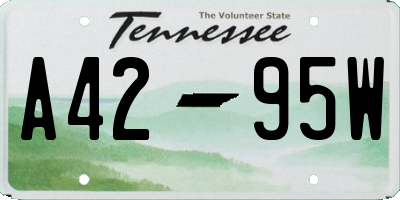 TN license plate A4295W