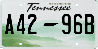 TN license plate A4296B