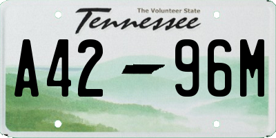 TN license plate A4296M