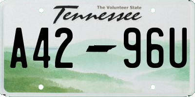 TN license plate A4296U