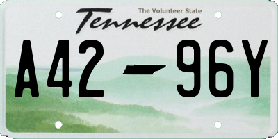 TN license plate A4296Y