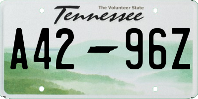 TN license plate A4296Z
