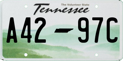 TN license plate A4297C