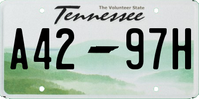 TN license plate A4297H