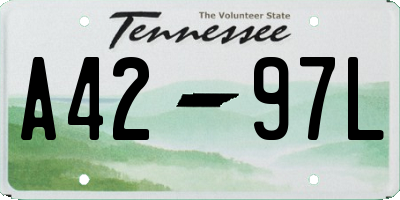 TN license plate A4297L