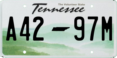 TN license plate A4297M