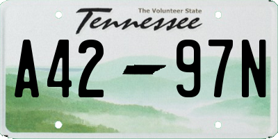 TN license plate A4297N
