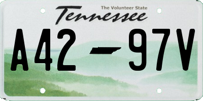 TN license plate A4297V