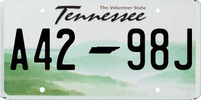 TN license plate A4298J