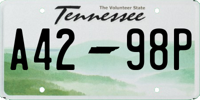 TN license plate A4298P