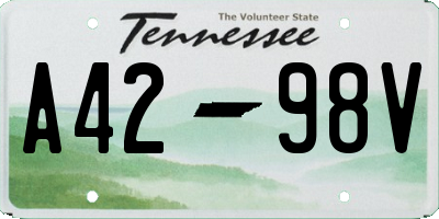 TN license plate A4298V