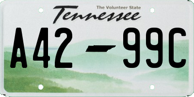 TN license plate A4299C