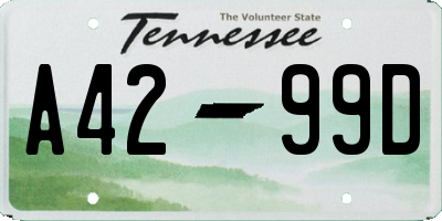 TN license plate A4299D