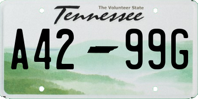TN license plate A4299G