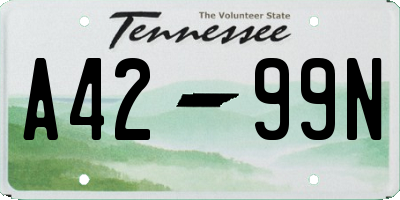 TN license plate A4299N