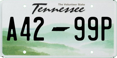 TN license plate A4299P