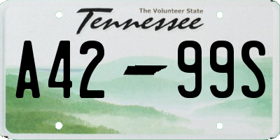 TN license plate A4299S