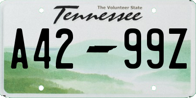TN license plate A4299Z