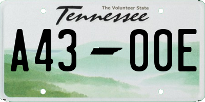 TN license plate A4300E
