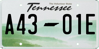 TN license plate A4301E
