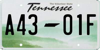 TN license plate A4301F