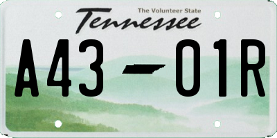 TN license plate A4301R