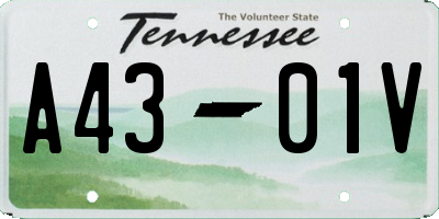 TN license plate A4301V