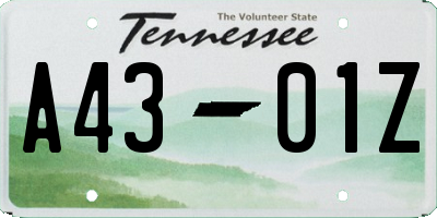 TN license plate A4301Z