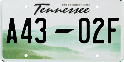TN license plate A4302F