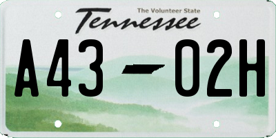 TN license plate A4302H