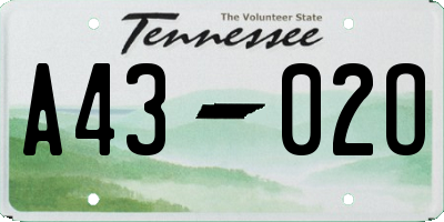 TN license plate A4302O