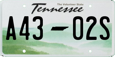 TN license plate A4302S
