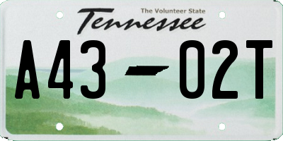 TN license plate A4302T