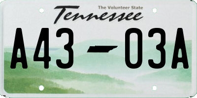 TN license plate A4303A