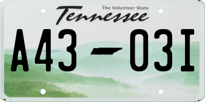 TN license plate A4303I