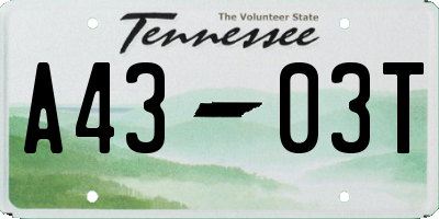 TN license plate A4303T