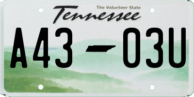 TN license plate A4303U
