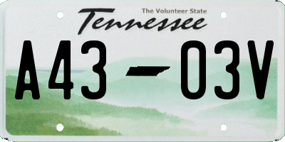 TN license plate A4303V