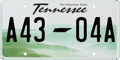 TN license plate A4304A