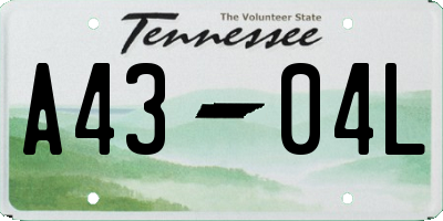 TN license plate A4304L