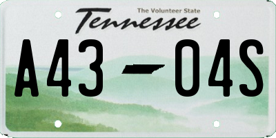 TN license plate A4304S