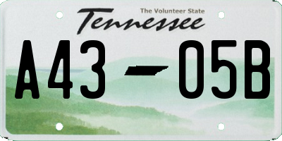 TN license plate A4305B
