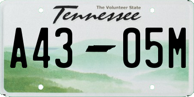 TN license plate A4305M