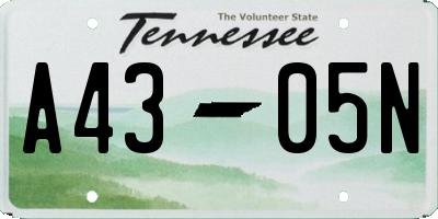 TN license plate A4305N